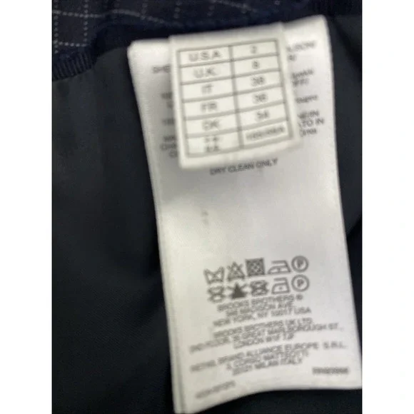 Womens Brooks Brothers 4 Skirt 100% Wool Woven In Italy Black Knee Length A-Line - Picture 8 of 12